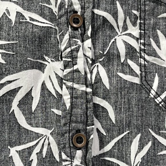 Private Member Black White Palm Print Button Up Shirt Men Small Inside Out Print - Picture 3 of 14